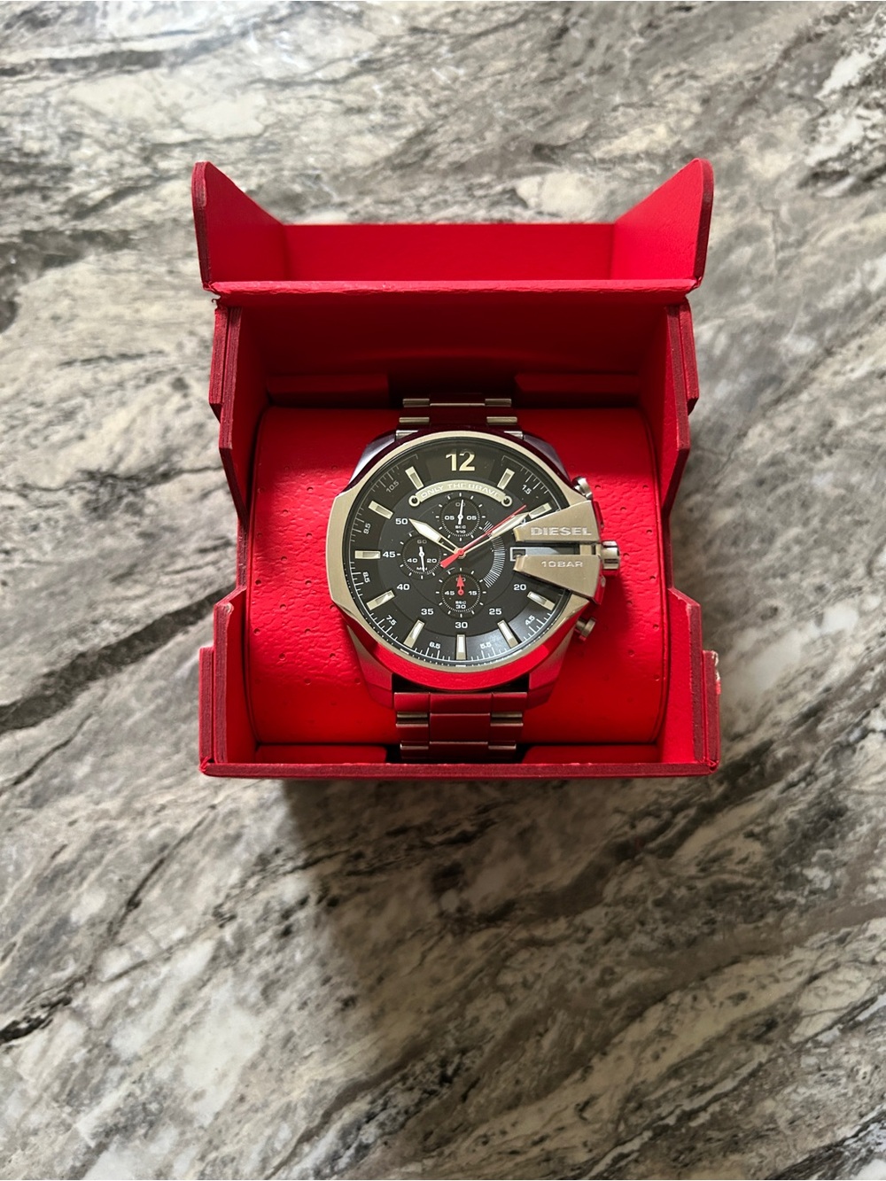 Diesel Men’s Black Dial Stainless Steel Chronograph Watch
